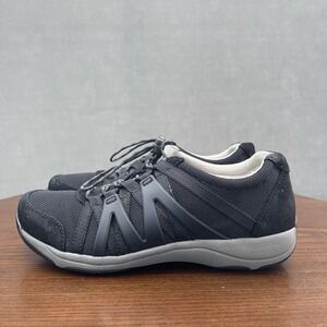 Dansko Henriette Shoes Women's 38 / 7.5 Black Suede Nylon Comfort Sneaker